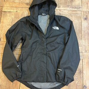 The North Face Black Hooded Rain Shell Jacket - kids large, size 12